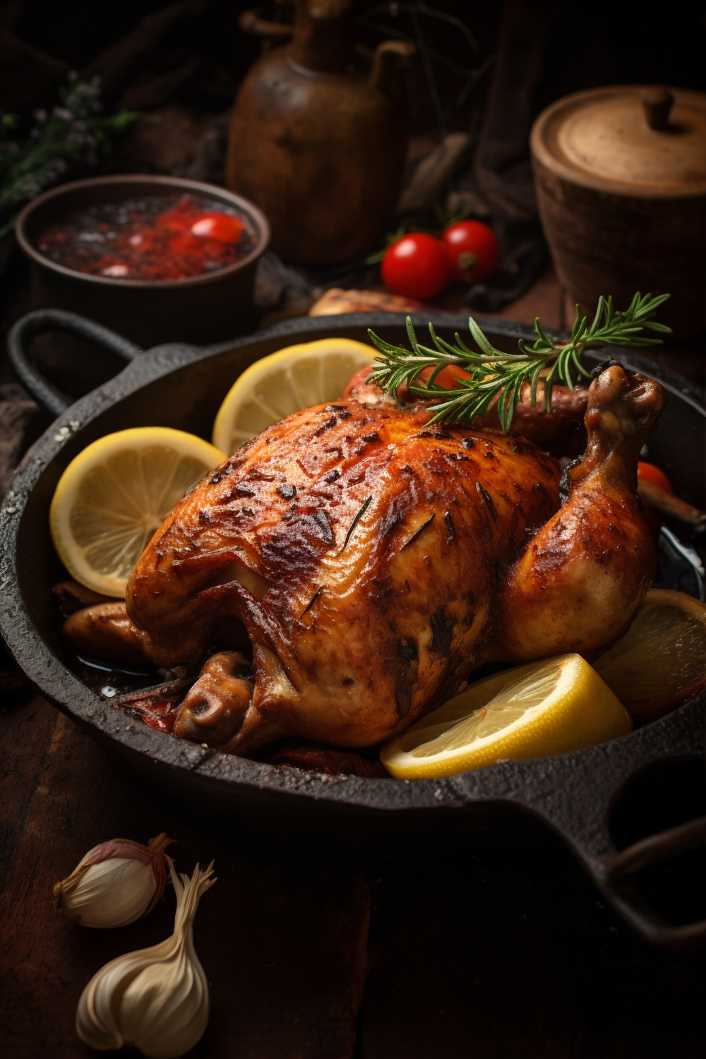 Poulet rôti avec des lamelles de citrons volailles-roties-a-saint-medard-en-jalles